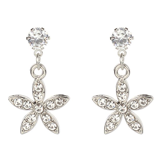 Pendientes colgantes para mujer a la moda con forma de flor colorida (oro)