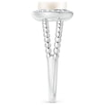 thumbnail image 3 of ANGARA Freshwater Cultured Pearl Ring with Beaded Split Shank in 14K White Gold for Women | June Birthstone, Birthday, Anniversary, Jewelry Gift for Women | Pearl Ring, 3 of 8