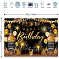 thumbnail image 2 of Whiskey Happy Birthday Backdrop for Men Black Gold Balloons Fireworks Cigar Barrel Wood Modern Photography Background Cheer Table Decor Banner Studio Photo Shoot, 2 of 4