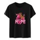 thumbnail image 2 of Gibobby Camisetas Mujer Baratas Manga Corta Camiseta manga corta con estampado la mano cinta concientización sobre el cáncer mama para mujer(Negro,CH), 2 of 4
