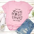 thumbnail image 2 of Mujer Cuello Redondo Letra Estampado Floral Camiseta Gráfica Moda Suelta Casual Manga Corta Tops Blusa Rosa XL, 2 of 6