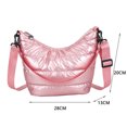 thumbnail image 3 of Bolso de hilo de nailon para mujer, moda coreana de invierno, con asa superior de Color puro, 3 of 5