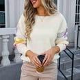 thumbnail image 6 of Oplxuo Cute Daisy Print Chunky Sweaters for Women 2025 Fall Fashion Cable Knit Long Sleeve Pullover Tops Crewneck Sweatshirt, 6 of 7