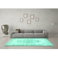 thumbnail image 3 of Ahgly Company Machine Washable Indoor Square Persian Turquoise Blue Traditional Area Rugs, 4' Square, 3 of 4