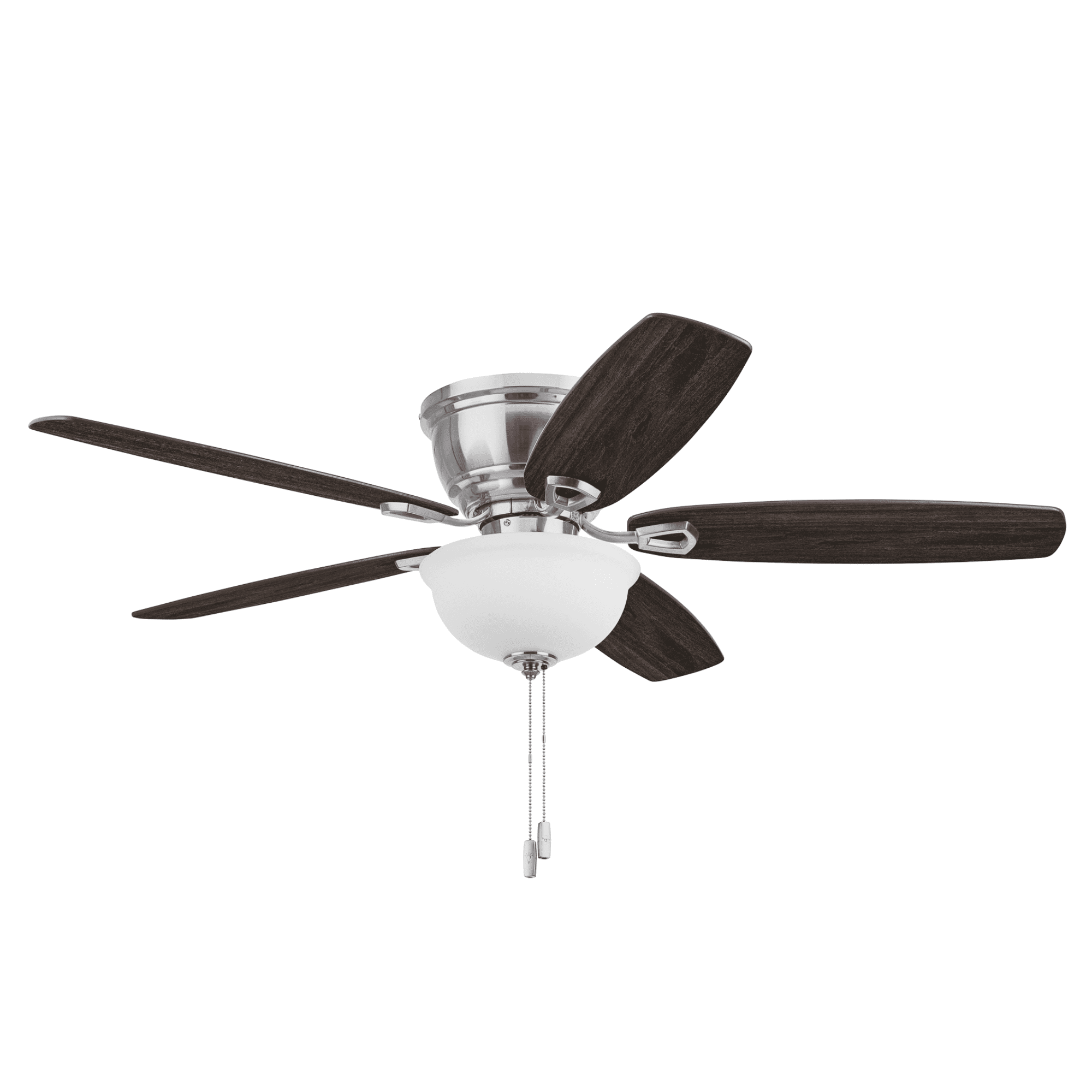Honeywell Rockford 52" Traditional Satin Nickel Indoor Ceiling Fan with Light, Pull Chains & Reversible Motor