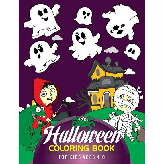 Halloween Coloring Book for Kids Ages 4-8: Kids Halloween Coloring Books - Witches, Bat, Owl, Trick and Treats (Paperback)