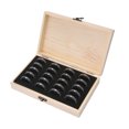 thumbnail image 3 of Zootealy Porte-Pièces en Bois de Pin Boîte de Rangement pour Pièces de Collection Commémorative Étui de Rangement Anti-Humidité, 3 of 8