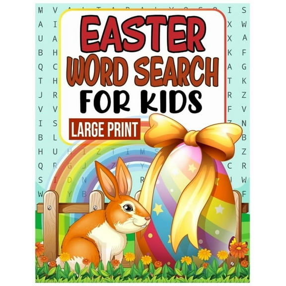 Easter Word Search for Kids LARGE PRINT: 40 Easter Easy Word Search Puzzle Books for Kids Intermediate Level (Word Find , (Paperback)