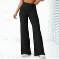 thumbnail image 2 of ManxiVoo Women's Slim Fit Wide Leg Yoga Trousers for Sports and Fitness Comfortable Hip Slimming Active Wear Pants L Size Black, 2 of 9