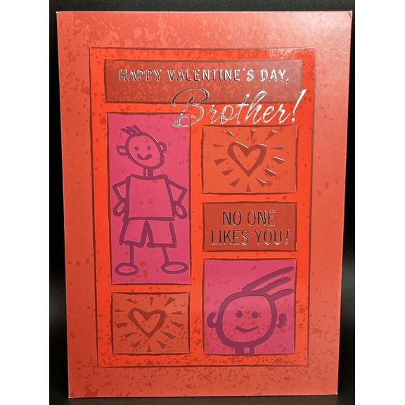 Happy Valentine's Day Brother Greeting Card w/Envelope