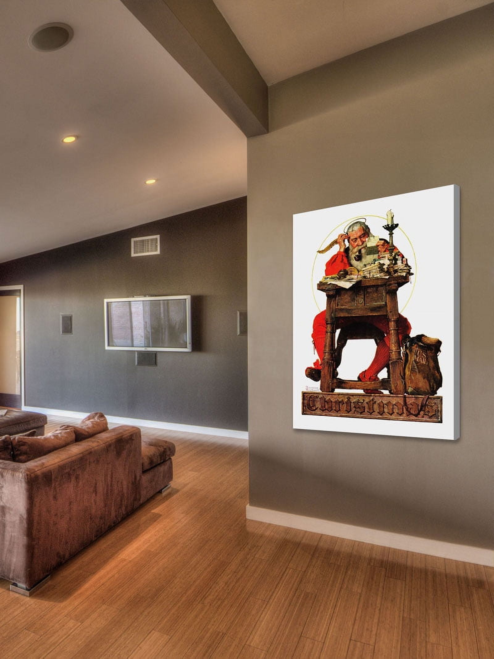 Marmont Hill "Santa at His Desk" by Norman Rockwell Painting Print on Canvas
