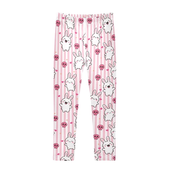 The Little Rabbit and The Skeleton Printed Leggings Yoga Pants for in 4t to 10t