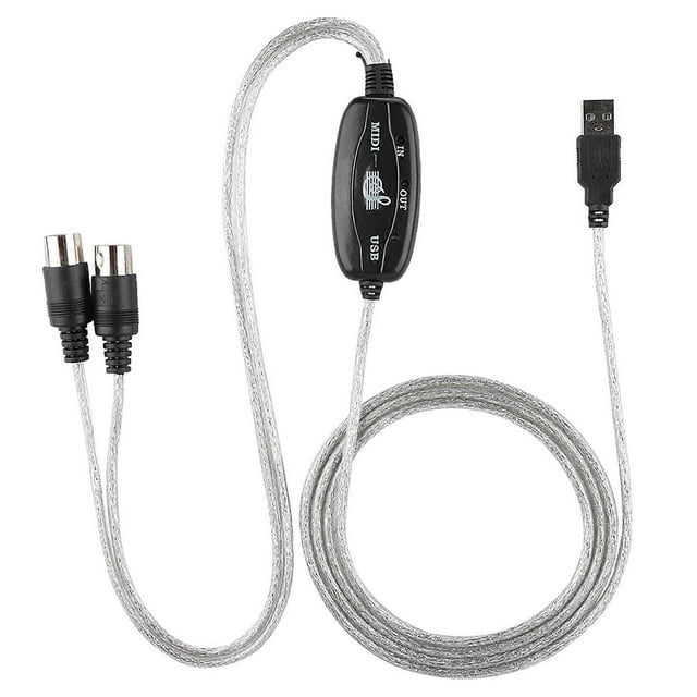 MIDI to USB Cable Converter MIDI Interface Adapter Cord Keyboard Music Editing Line
