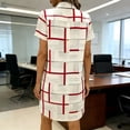 thumbnail image 2 of TaTaai Women's Printed Shirt Dress Short Sleeve Lapel Collar Linen Feel Casual Loose Fit Midi Dress Stretchy Summer Wear Gift, 2 of 6