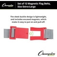 thumbnail image 5 of Champion Sports Adjustable Magnetic Flag Football Belts: Flag Football Belt Set - Adjustable Flag Football Belts with Magnet Buckles - White Belt with 3 Yellow Flags and Buckle - XLarge Size, 12 Pack, 5 of 5
