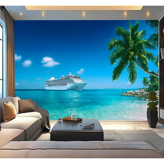 Peel and Stick Wallpaper Tropical Paradise Modern Art Wall Mural Decor Self Adhesive and Removable 100in x 144in