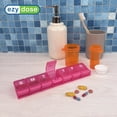 thumbnail image 4 of Ezy Dose Push Button (7-Day) Pill, Medicine, Vitamin Organizer Box, Weekly, Daily Planner, Arthritis Friendly, X-Large, Pink, 4 of 5