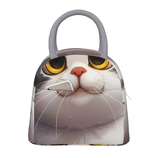 Easygdp Cute Cartoon Kitten Bolsa de Almuerzo Insulada Grande, Forro de Aluminio, Diseño Espacioso, a Prueba de Fugas, Ideal para Trabajo, Picnics, Viajes y Actividades al Aire Libre