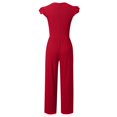 thumbnail image 5 of TrendOFT Combinaisons pour Femmes Élégantes Été Décontracté Tricot Manches Courtes à Volants Col Rond Rouge TG, 5 of 5