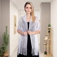 thumbnail image 4 of Mdesiwst Women Shawl See-through Hollow Out Solid Color Long Tassel Wide Decoration Thin Shirt Dress Matching Party Shawl Clothes Accessory, 4 of 6