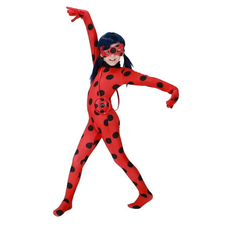 KINOMOTO Lady Bug Costume Girls Marinette Cosplay Jumpsuit,Kids (Best Cosplay Costumes For Women)