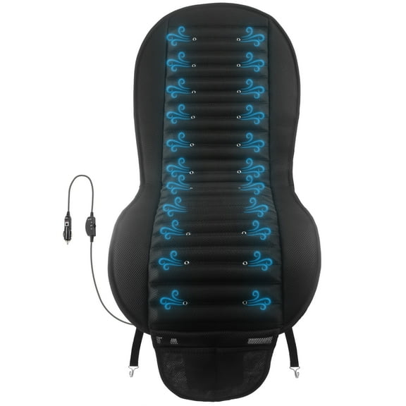 Stalwart Car Seat Cooling Pad - 12V Universal Electric Cooler Seat Cushion with 6 Adjustable-Speed Fans, Cool Car Accessories