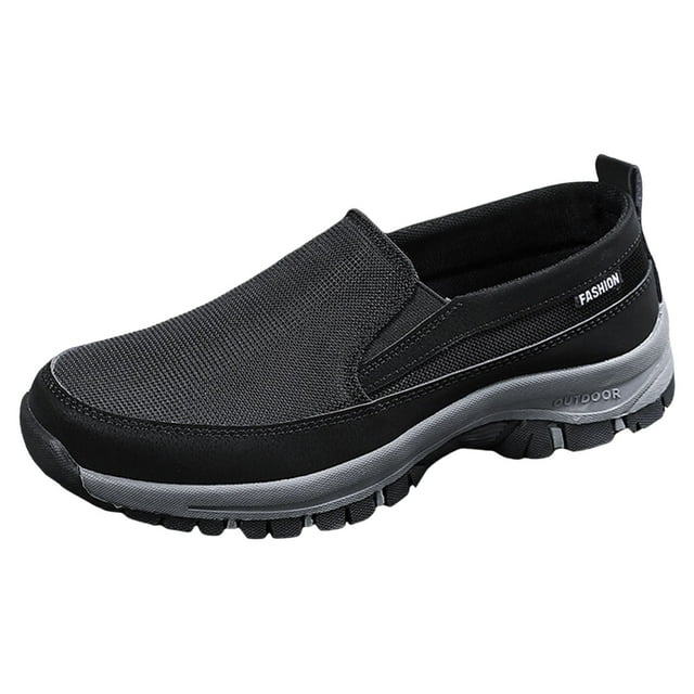 WEAIXIMIUNG Casual Shoes for Men Sneakers Wide Men Casual Shoes Fashionable New Pattern Pure Color Leather Patchwork Breathable Comfortable Non Thick Sole On