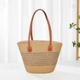 thumbnail image 2 of DGMIOCS Beach Bags for Women, Large Beach Bag, Woven Straw Tote Bags Waterproof, Weaving Swim Shopping Travel Bag Brown, 2 of 3