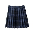 thumbnail image 4 of Felirenzacia Women's Red Plaid Pleated Skirt High Waisted JK School Uniform A-line Mini Skirt with Bow Ties Cosplay Costumes, Cheer Skirt, 4 of 5
