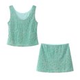 thumbnail image 3 of HXWCHs Fashion Sequin Sleeveless Slim Fit Vest and Pencil Skirt Evening Party Dress Suit for WomenM Green, 3 of 4