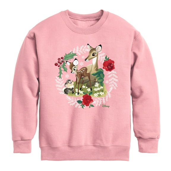 Disney Bambi - Christmas - Family In The Forest - Toddler & Youth Crewneck Fleece Sweatshirt