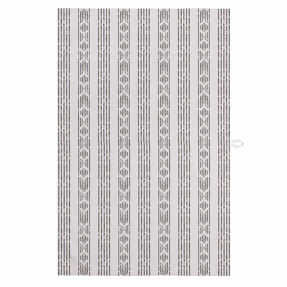 Black Stripe 1 Pack Kitchen Towel, Water Absorbent Dish Towel, Modern Abstract Vertical Stripes Beige Decorative Hand Towels - Quick Drying Cloth for Cooking Baking, 18x28 Inch