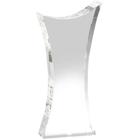 Customizable 10 X 4-1/2 Inch Optical Crystal Angled Shaped Tower Award with Personalization