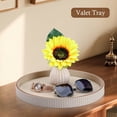 thumbnail image 4 of Misright Premium Round Leather Jewelry Tray With Gold Trim For Elegant Home Display, 4 of 13