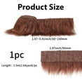 thumbnail image 2 of Rollos precortados de tela de piel de 1,5 m, rollo de cinta de pelo de felpa peluda de 5 cm, barbas de gnomo de peluche artificiales color marrón coco., 2 of 7