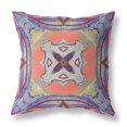 thumbnail image 1 of Pastel Floral Squares Suede Zippered Pillow with Insert Purple Orange, 1 of 3
