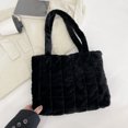 thumbnail image 1 of Bolsa de felpa Casual Otoño Invierno Mujer Fluffy Large Shoulder Tote (Negro) Tmvgtek Para estrenar, 1 of 9