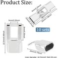 thumbnail image 2 of 10 Sets Silver Flat Buckle Clasps 4x10mm Inner Dia Alloy Snap Lock Clasps Leather Cord Clasps Flat Cord Ends Clasps Leather Cord End Cap Connector for 4x10mm Leather Cord Jewelry Making, 2 of 5