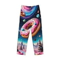 thumbnail image 2 of Vsdgher Starry Sky Pine Tree Donut Print Mens Pajama Pants Sleep & Lounge Pants, PJ Bottoms With elastic waistb and Pockets, 2 of 5