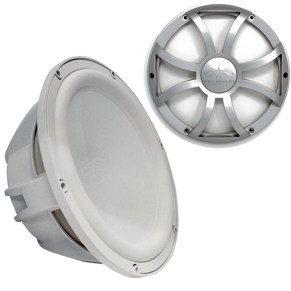 Wet Sounds Revo 12" Subwoofer & Grill White Subwoofer & Silver XS