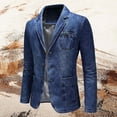 thumbnail image 6 of Mens Welding Jacket Pockets Three Button Long Sleeve Daily Casual Style Straight Jacket,BU2,2XL, 6 of 8