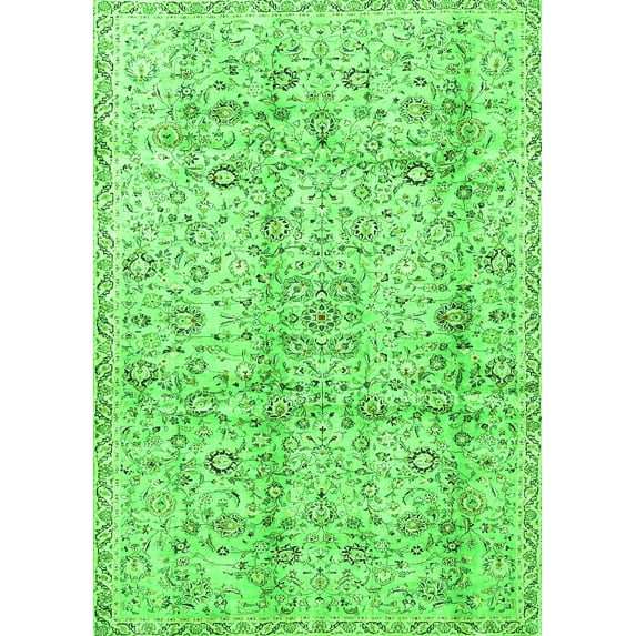 Ahgly Company Indoor Rectangle Persian Green Traditional Area Rugs, 6' x 9'