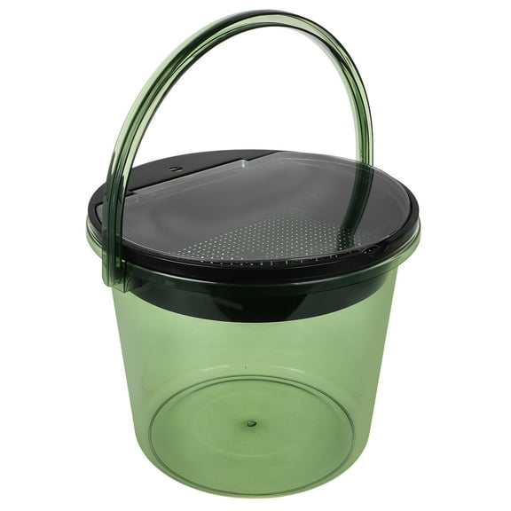 Small Tea Dregs Drainage Bucket with Lid Water Separation Bin Countertop Trash Can for Tea Grounds Indoor Compost Bin  for Home Use Light Green