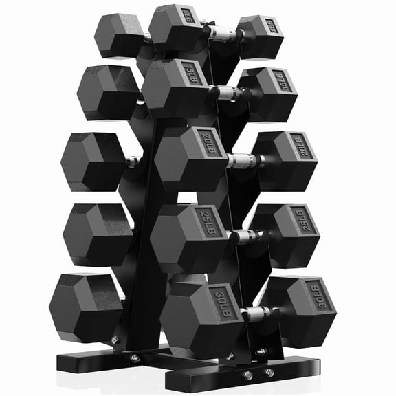 ROALW HEX Dumbbell 255 lb Set, Rubber Encased Home Gym Dumbbells, Exercise & Fitness Weights Dumbbells for Women & Men, Hand Weight for Strength Training