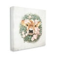 thumbnail image 3 of Stupell Industries Adorable Baby Calf Cow Pink Blossom Wreath Painting Gallery Wrapped Canvas Print Wall Art, Design by White Ladder, 3 of 5