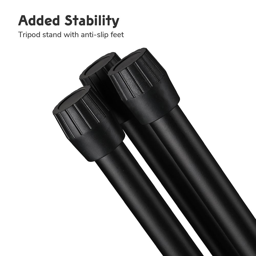 4x Adjustable Height Microphone Stands Dual Mic Clip 90-degree Rotating Folding Type Boom Arm Tripod