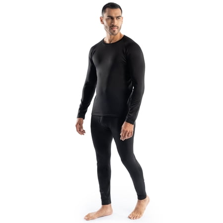 Realtree Men's Heavyweight Fleece Base Layer Thermal Shirt, Black, XL