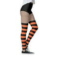thumbnail image 3 of Womens Leggings Tummy Control Stretch Black And Orange Halloween Stripe Print Sports High Womens Yoga Pants,Yellow,L, 3 of 7