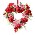 thumbnail image 1 of Corona de corazón para Valentín, decoración romántica para el hogar, guirnalda de flores artificiales decorativas para aniversario, boda en una, 1 of 9
