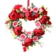 thumbnail image 1 of Corona de corazón para Valentín, decoración romántica para hogar, guirnalda de flores artificiales decorativas para aniversario, boda en una, 1 of 9